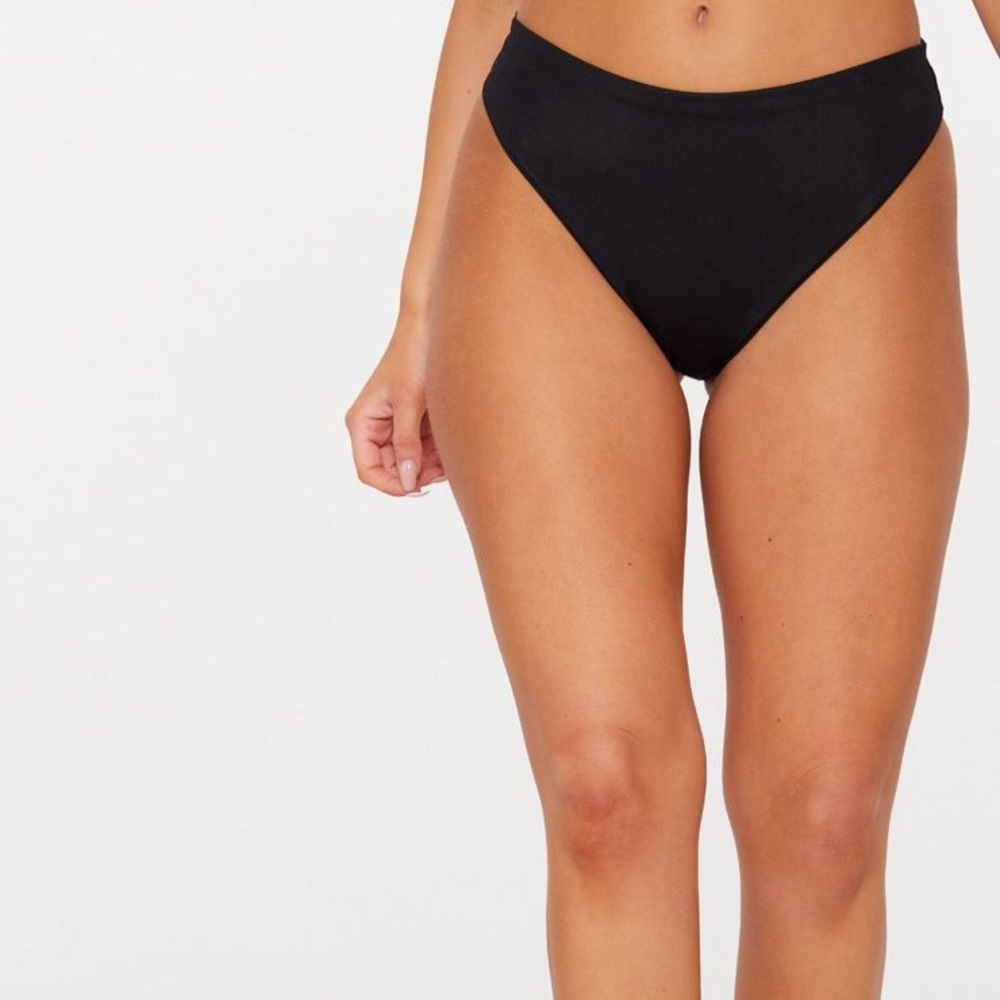 Black high waisted bikini bottom
